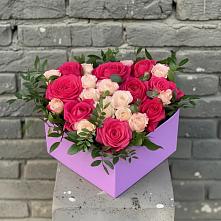 Цветочная композиция из Розы в коробке в Большеречье
