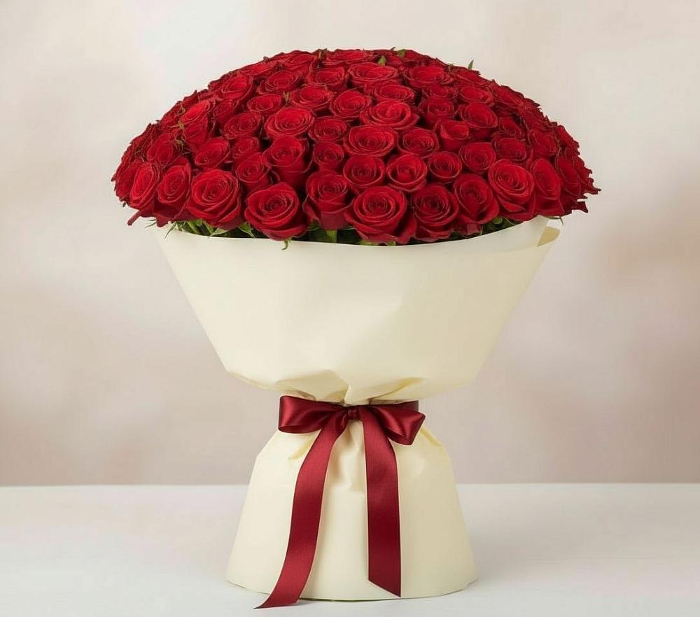 Букет 101 Красная роза Милано в Большеречье