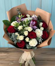 Букет цветов из:  Розы и Альстромерии в Большеречье
