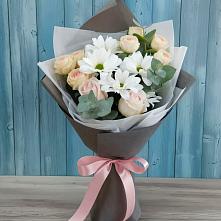 Букет цветов из:  Хризантемы и Розы #REPLACE_PRED# Большеречье