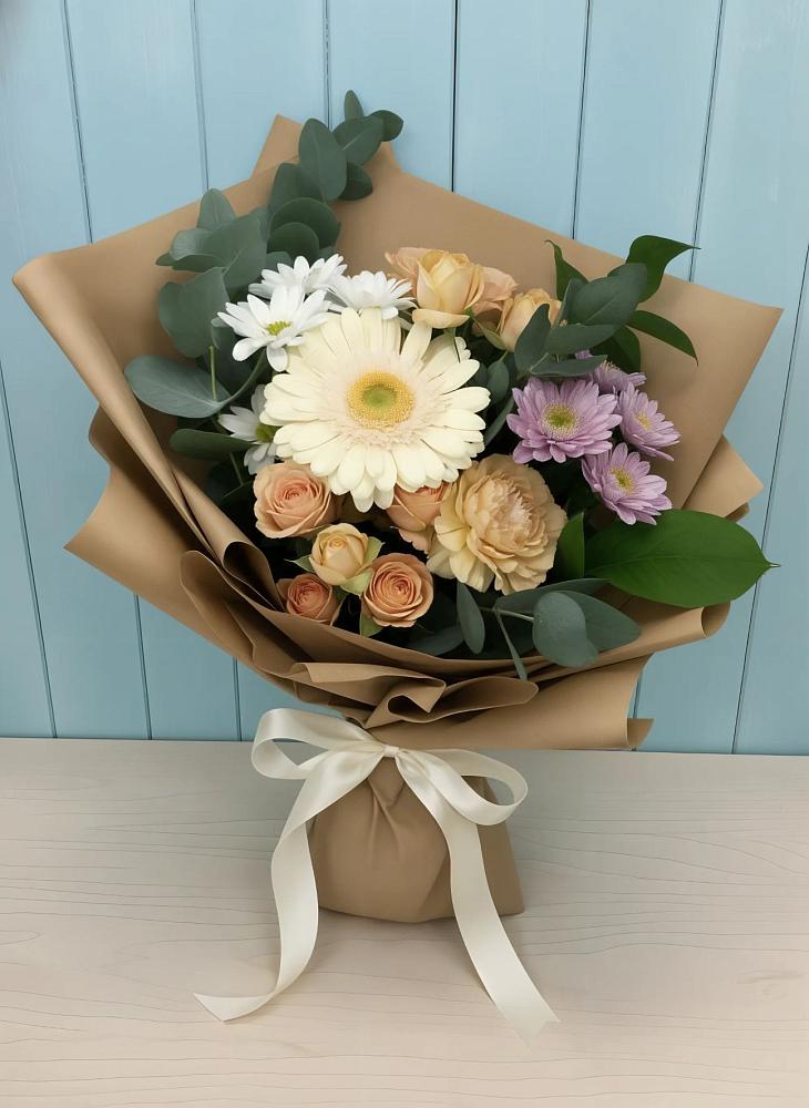Букет цветов из: Герберы и Хризантемы в Большеречье