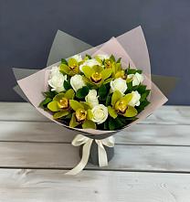 Букет цветов из:  Орхидеи и Розы в Большеречье