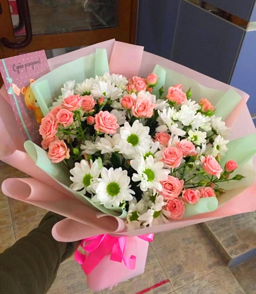 Букет цветов из: Розы и Хризантемы в Большеречье