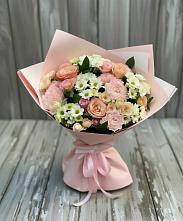Букет цветов из:  Гвоздики, Розы и Хризантемы в Большеречье