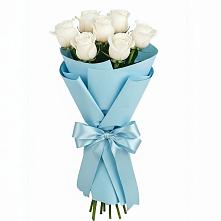 Букет 7 белых роз Проуд в Большеречье