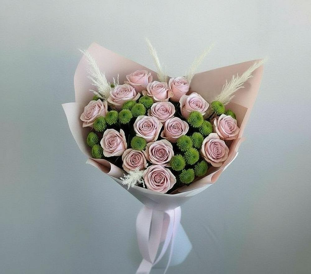 Букет цветов из: Розы и Хризантемы в Большеречье