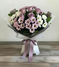Букет цветов из:  Хризантемы и Розы #REPLACE_PRED# Большеречье