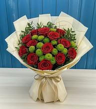 Букет цветов из:  Розы и Хризантемы в Большеречье