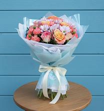 Букет цветов из:  Хризантемы и Розы в Большеречье