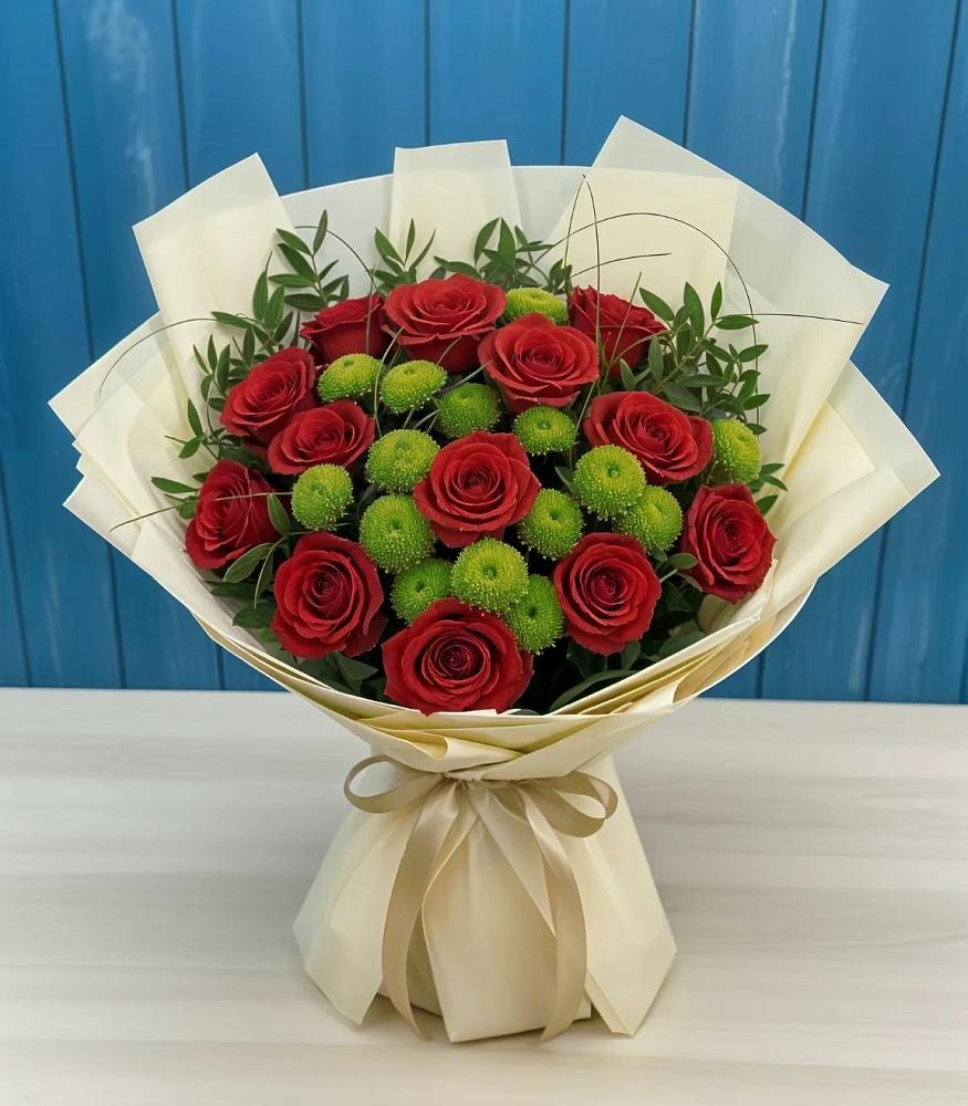 Букет цветов из: Розы и Хризантемы в Большеречье